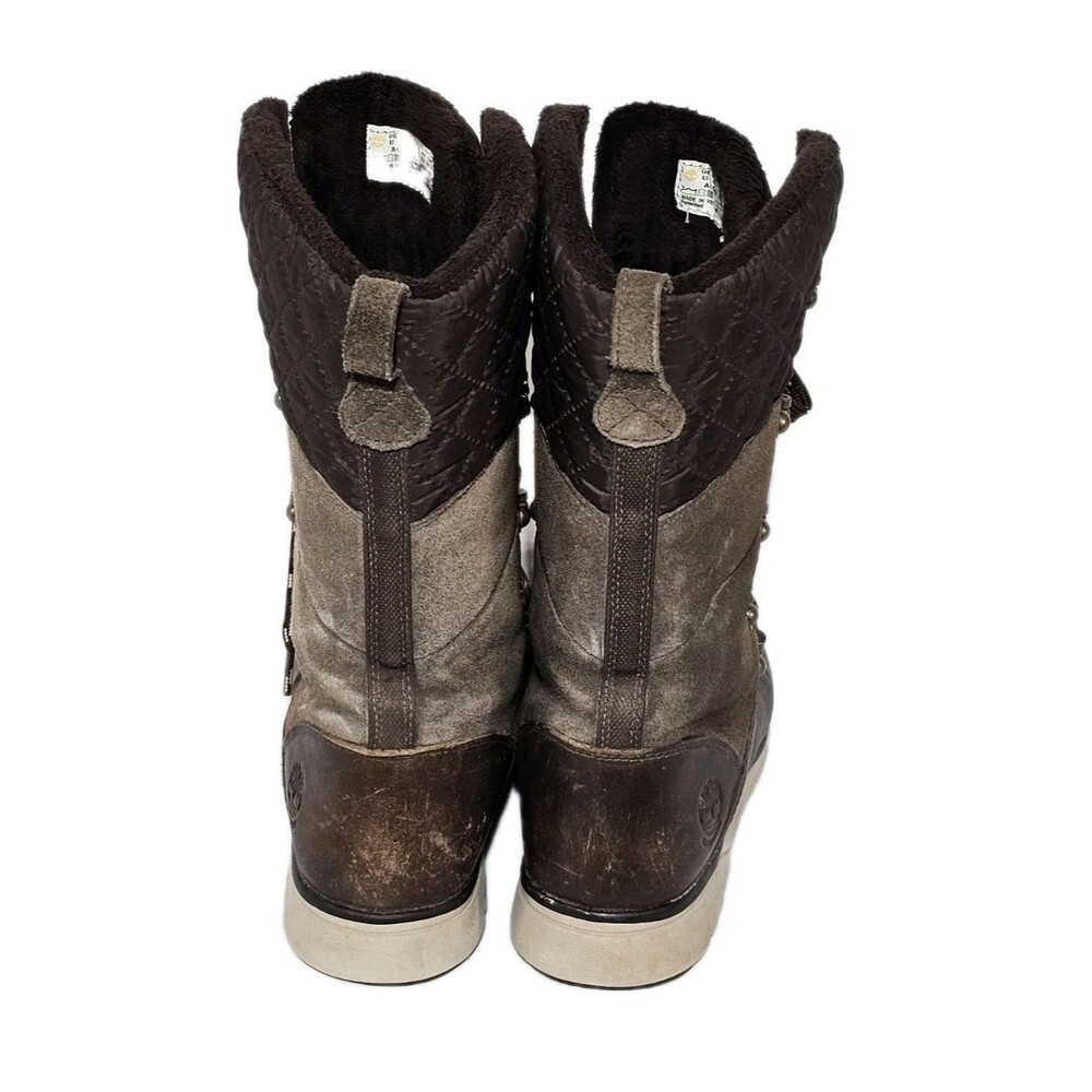 Timberland Boots Wood Haven Womens Size 8.5 Brown Leather Waterproof Lace Up - Picture 3 of 14